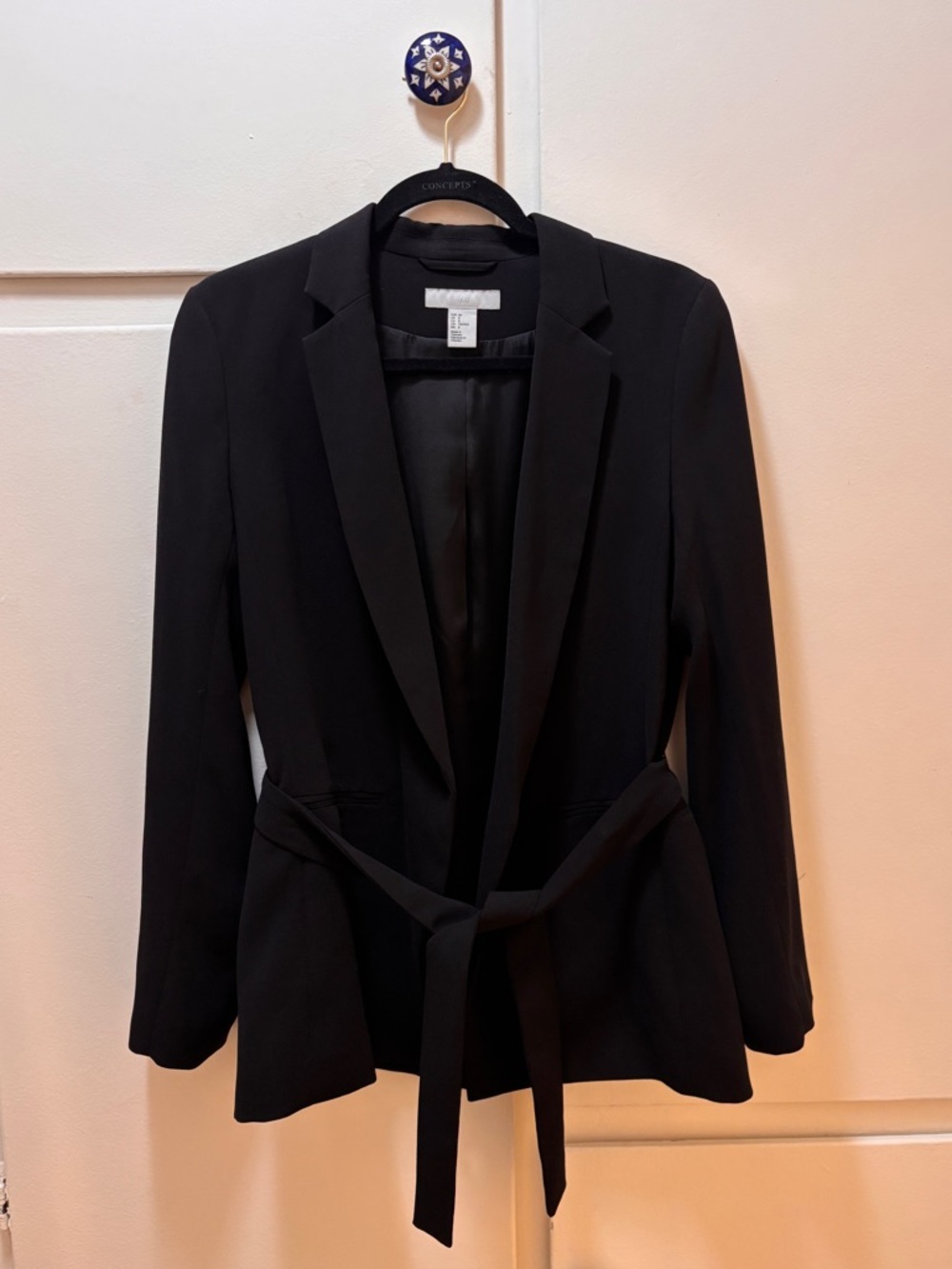 H&M Black Belted Tailored Blazer